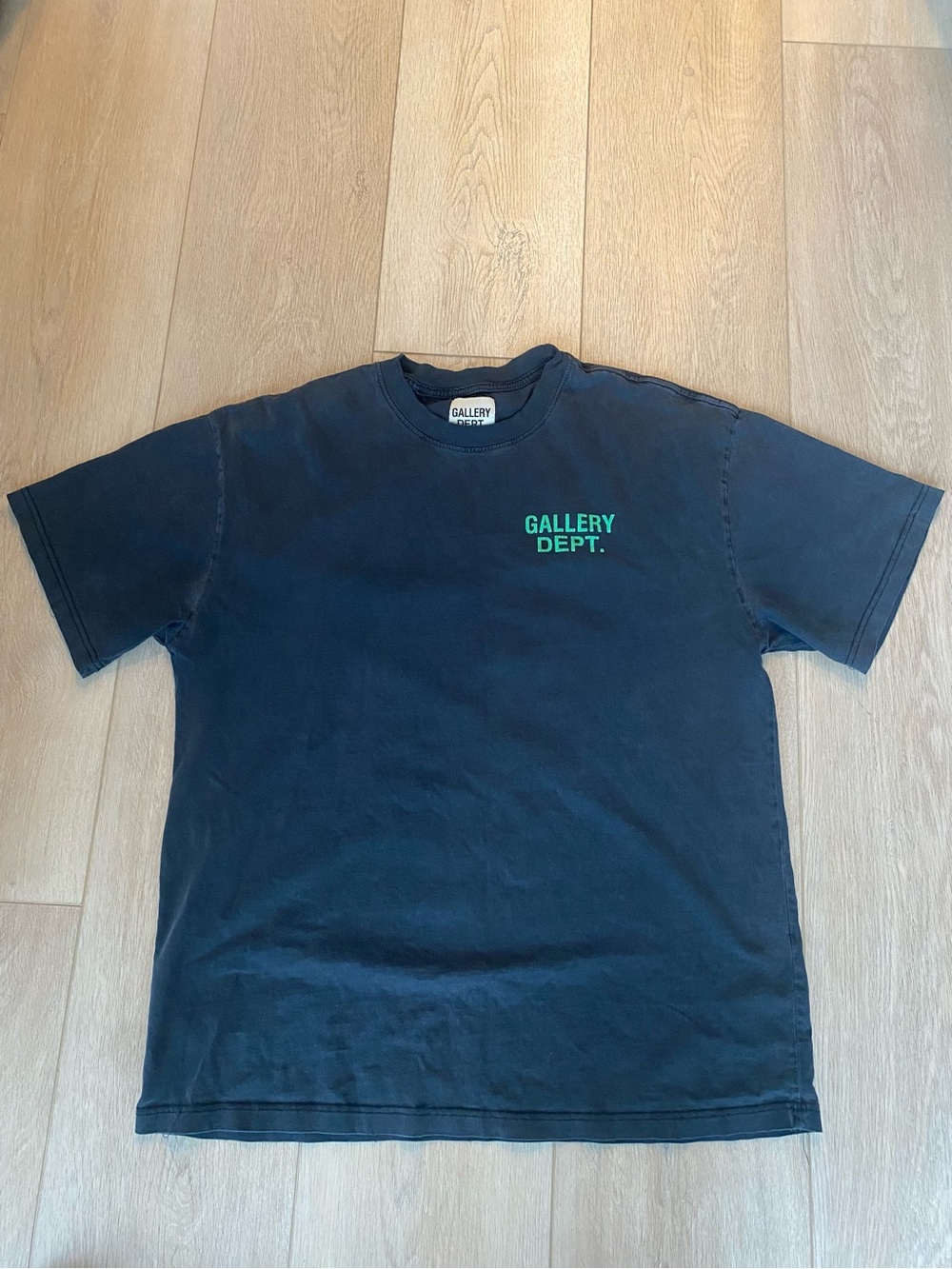 Gallery Dept Black Short Sleeve Tee with Green Logo